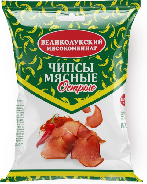 Чипсы мясные Великолукский МК Острые 40г