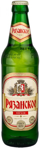 Пиво Хмелефф Рязанское мягкое светлое паст 3,6%, 450 мл., стекло