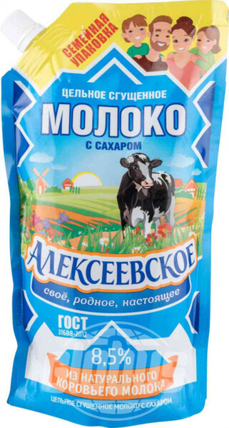 Молоко цельное сгущённое Алексеевское с сахаром 8,5%, 850 г