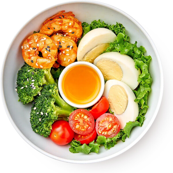 Салат-боул Кето скреветками ияйцом Азбука вкуса, 220 г