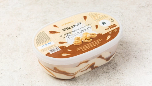 Мороженое крем-брюле со сгущ. молоком и грецкими орехами