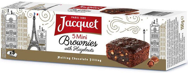Мини-кексы Jacquet шоколадные брауни с лесными орехами 5X30 гр