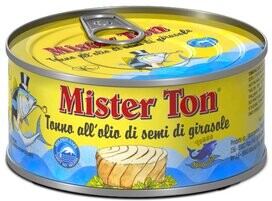 Тунец Mister Ton филе ломтики тунца желтоперого в подсолнечном масле ж/б 160 г