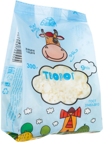 Творог БАЛТКОМ рассыпчатый 9% без змж Россия, 300 г