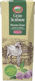 Молоко козье Село Зеленое цельное ультрапастеризованное 2.8-5.6% 200г