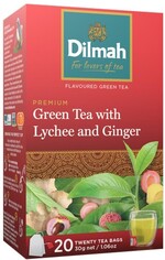 Чай Dilmah Имбирь и Личи зеленый 20 пакетиков