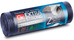 Пакет для мусора Grifon двухслойные особо прочные 240л, 5 шт.