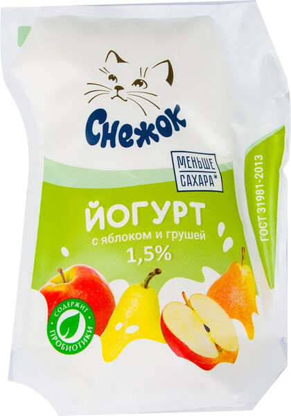 Йогурт Снежок питьевой Груша-Яблоко 1.5% 200г