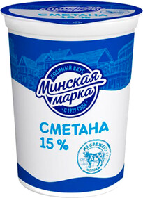 Сметана Минская марка 15% 380г