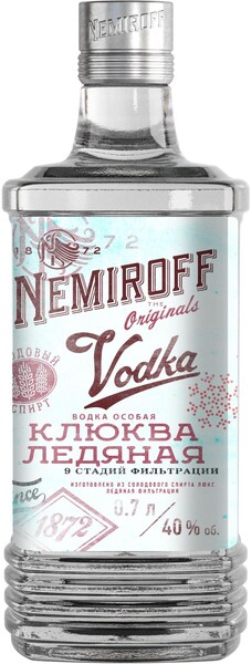 Водка Nemiroff Клюква 40% Россия, 0,7 л