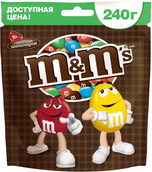 Драже M&M's с молочным шоколадом 240г