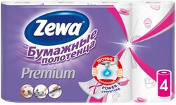 Полотенца бумажные Zewa Premium Декор 2 слоя, 4 рулона