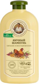 Шампунь для волос «Рецепты Бабушки Агафьи» Сибирская Травница Питание и восстановление яичный для сухих и ломких волос, 500 мл