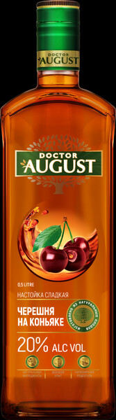 Настойка сладкая Doctor August Черешня на коньяке 0,5 л
