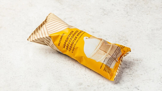 Мороженое двухслойное «Золотая ириска»