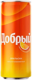 Газированный напиток Добрый апельсин с витамином С Мултон 0,33л