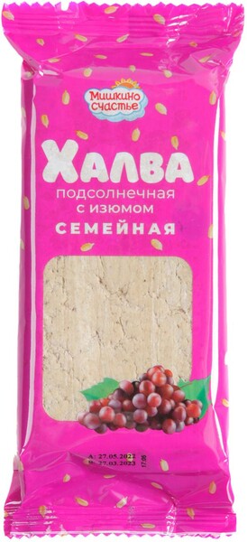 Халва подсолнечная «Мишкино счастье» Семейная с изюмом, 500 г