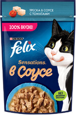 Корм влажный для кошек Felix с треской в соусе, 75 г