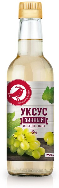 Уксус АШАН Красная птица белый винный 6%, 250 мл