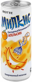 Напиток газированный Lotte Милкис Апельсин, 0.25л