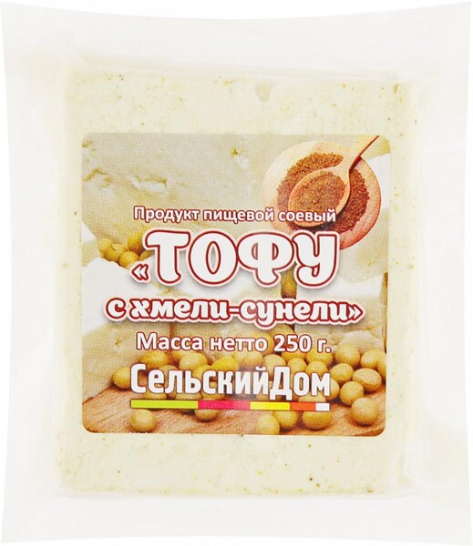 Продукт пищевой соевый Сельский Дом Тофу с хмели-сунели 250 г