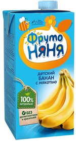 Нектар ФрутоНяня банановый с мякотью с 3 лет, 500мл Россия