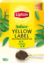 Чай черный Lipton Yellow Label листовой 180г