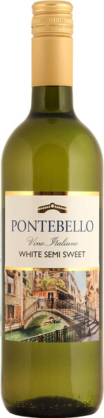 Вино Понтебелло белое полусладкое 10.5%, 750мл