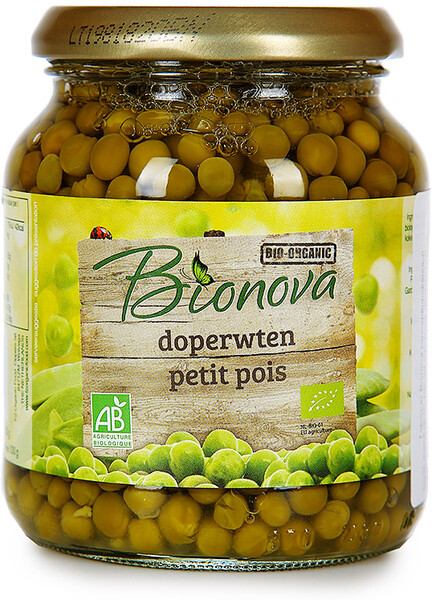 Горошек зеленый консервированный, Bionova, 340 г, Нидерланды