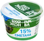 Сметана ЭкоНива 15%, 200г