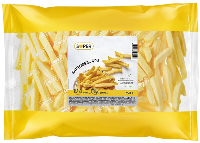 Картофель фри Super быстрозамороженный, 750г