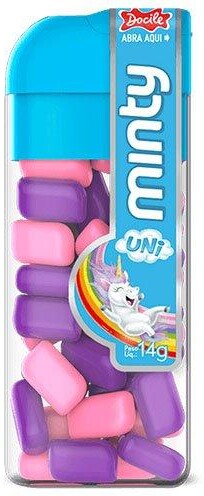 Прессованные конфеты Docile Minty Uni виноград и тутти-фрутти 14 гр., ПЭТ