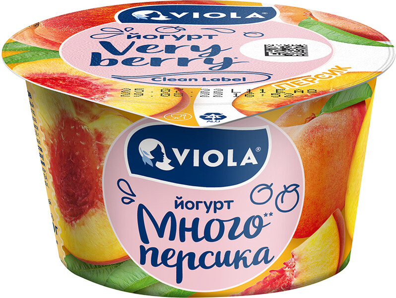 Йогурт Viola Very Berry с персиком 2.6% 180г