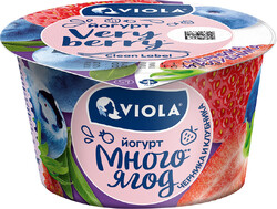 Йогурт Viola very berry с черникой и клубникой 2,6%, 180 гр., стакан