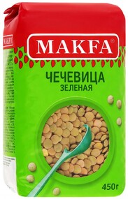 Чечевица зеленая Макфа 450г