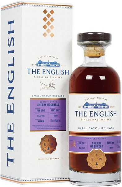 Виски английский «The English Small Batch Release Sherry Hogshead» в подарочной упаковке, 0.7 л