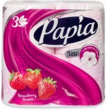 Туалетная бумага Papia Strawberry Dream 3 слоя, 4 рулона