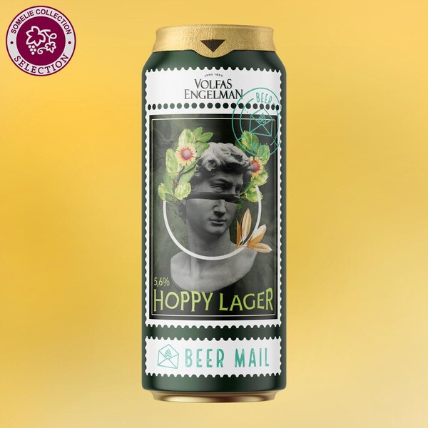 пиво ВОЛЬФАС ЭНГЕЛЬМАН ХОППИ ЛАГЕР 3-8% 0.5, светлое, Литва