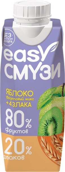 Коктейль Сады Придонья из яблок, киви, винограда и лимона со злаками 0,25л