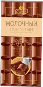 Шоколад Спартак пористый молочный, 70 гр., флоу-пак