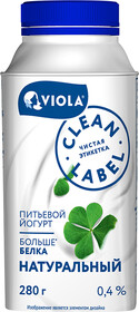 Йогурт питьевой Viola натуральный 0,4% БЗМЖ 280 г
