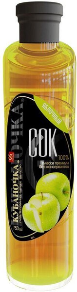 Сок Яблочный Кубаночка,1 л., стекло