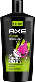Гель для душа и шампунь Axe EPIC FRESH 3 в 1 с пребиотиками и увлажняющими ингредиентами, 610 мл