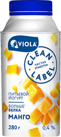 Йогурт питьевой Viola Clean Label Манго 0,4%, 280 мл