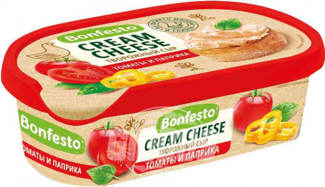 Сыр творожный Bonfesto Кремчиз Томаты и паприка 65%, 140 г