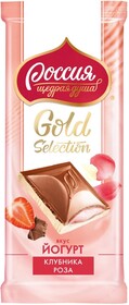 Шоколад молочный «Россия-Щедрая душа!» со вкусом йогурта клубники и розы, 82 г