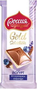 Шоколад молочный «Россия-Щедрая душа!» со вкусом йогурта голубики и лаванды, 82 г