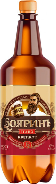 Пиво Бояринъ Крепкое светлое фильтрованное 8%, 1.3л