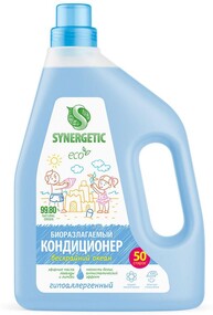 Кондиционер-ополаскиватель для белья Synergetic Бескрайний океан, 1,5 л, 50 стирок