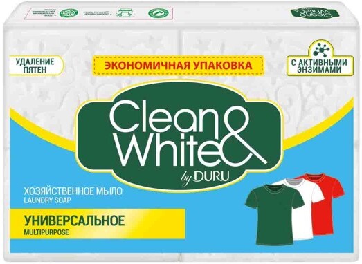 Мыло хозяйственное Duru Clean&White 120г универсальное